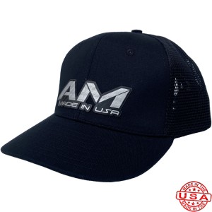 AM Mesh Snapback Hat Black/ Silver